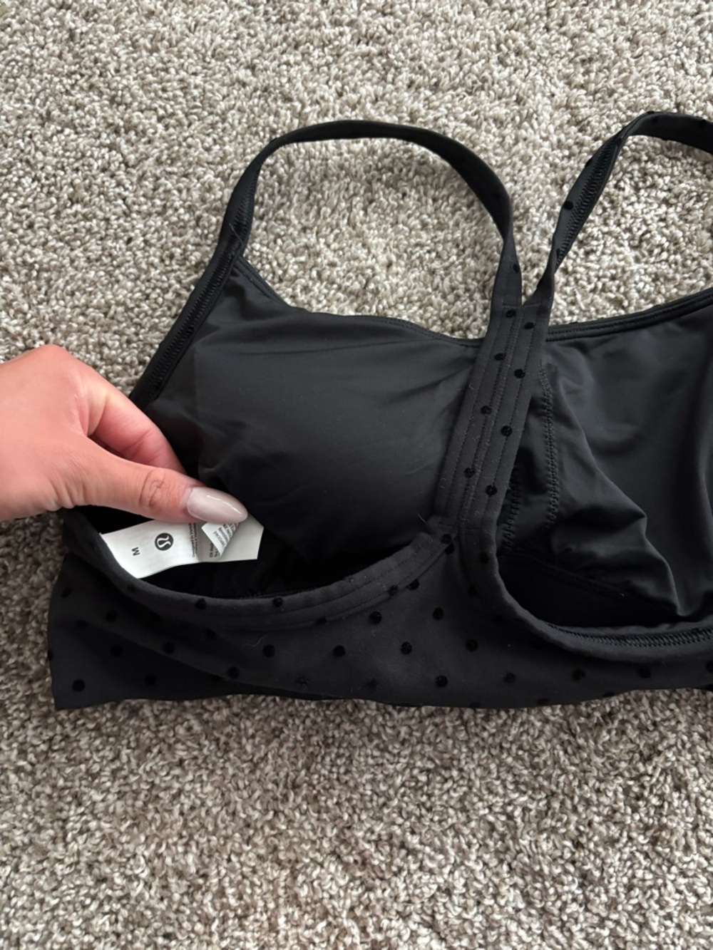 Black Polka Dot Lululemon Bra & Legging Set - Picture 4 of 4